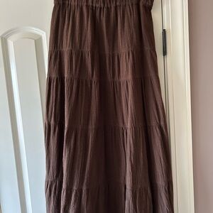 Elegant Brown Maxi Skirt